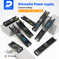 CE ETL 100V-277V AC 12V 24V Dimmable LED Driver Contrôle de gradation 60W Triac Led Driver
