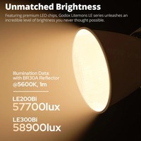Godox LE200Bi/LE300Bi/LE600Bi LITEMONS Lumière LED bicolore 200w/300w/600w LED COB Lumière de remplissage vidéo pour la diffusion en direct Photographie