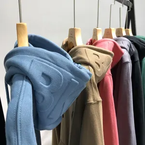 Benutzer definierte Männer Kleidung geprägtes Logo Sweatshirt 3D-Druck Geprägte übergroße Pullover Hoodies