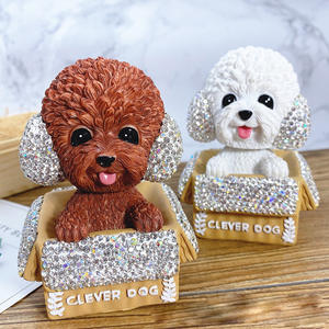 Ornement de <span class=keywords><strong>voiture</strong></span> créatif en carton, <span class=keywords><strong>chien</strong></span> en peluche incrusté de diamants, décoration de <span class=keywords><strong>voiture</strong></span>, poupée à tête oscillante - Product Image 2