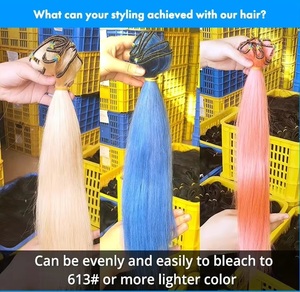 Fasci di capelli vergini a doppia estrazione cuticola allineati morbidi capelli umani setosi 100g fornitori di capelli grezzi umani brasiliani non trattati - Product Image 4