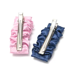 Retro Fahion Korea Ins Advanced Fold Hair Claw Silk Fabric Clips Accessories For Women Hair Claw Clips