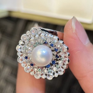 Luxury 10-11 <b>Round</b> Flawless Freshwater Pearl Ring Nuclear-Free Strong Light Precision Pure Silver Luxury <b>Gift</b> <b>Box</b> Fashion <b>Gift</b> - Product Image 2