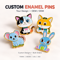 Épingles en émail magnétiques personnalisées avec logo, badges en métal personnalisés avec des animaux de dessin animé pour vêtements et chapeaux