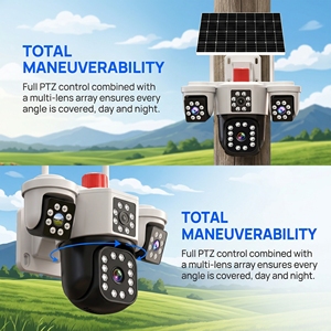 Cámara WiFi de Triple Lente 3MP OEM ODM Directo de Fábrica, Aplicación OKAM, <span class=keywords><strong>Seguimiento</strong></span> Humano con IA, Visión Nocturna a Todo Color, Bajo Precio - Product Image 4