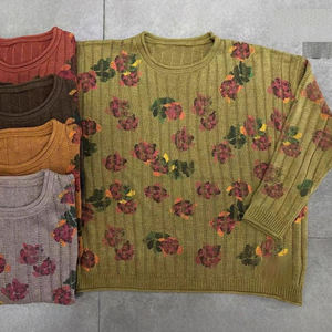 Suéter de Punto Estampado para Mujer, Novedad de Invierno 2026, Holgado, Personalizable, Cuello Redondo, Talla Grande, Informal - Product Image 1