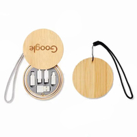 Cadeaux d'entreprise personnalisés pour le Nouvel An et Noël, étui en bambou écologique, kit de câbles de charge 6 en 1, câble de charge Type C pour iPhone