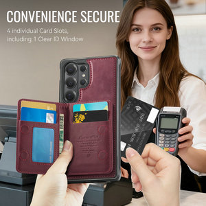 Caseme เคสกระเป๋าสตางค์หนังอเนกประสงค์สำหรับ S26 <span class=keywords><strong>Samsung</strong></span>, เคส S22 S23 S24 <span class=keywords><strong>FE</strong></span> S25พิเศษ S21ที่ใส่บัตรเครดิตชาร์จไร้สาย3 in 1 - Product Image 5