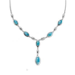 New Design Fashion Blue Natural <b>Larimar</b> <b>Jewelry</b> 925 Sterling Silver <b>Larimar</b> Gemstone Necklace for Gift - Product Image 1