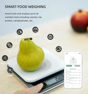 Big Lcd Display Smart Ernährungs-App Super Slim Design Lebensmittel waage Multifunktions-Digital küche Koch waage