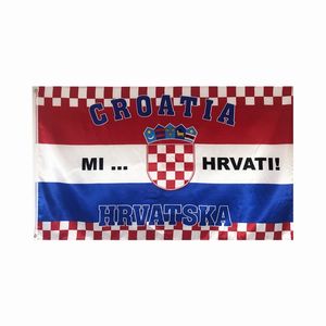 Bandiera della croazia in poliestere personalizzata diretta in fabbrica stampa di seta della tazza europea Hrvatska national world country flag 3x5 - Product Image 2