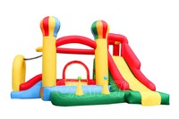 Backyard Mini Jumpers Nylon Bounce House Château Gonflable Toboggan Combo 6 en 1 Basketball Intérieur Gonflable Bouncer avec Ball Pit