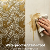 Papier peint auto-adhésif de luxe à motif feuille d'or, imperméable, décoration murale pour salon, chambre à coucher, décoration de la maison, autocollant mural