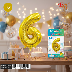 16 \ "n. 6 palloncino in alluminio dorato 240 pz/CS per decorazioni per feste - Product Image 3