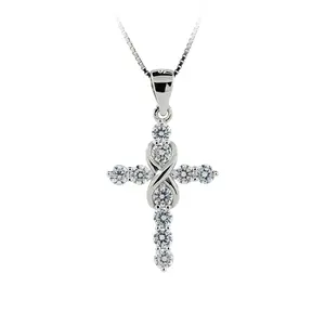 Маленький Крест стерлингового чистого серебра христианский крест ювелирные изделия очарование Готический кулон крест 925 для ожерелья