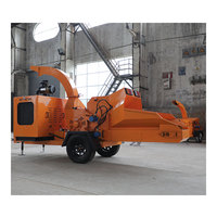 Broyeur de bois hydraulique industriel à alimentation diesel pour le recyclage des déchets de bambou et de palmiers