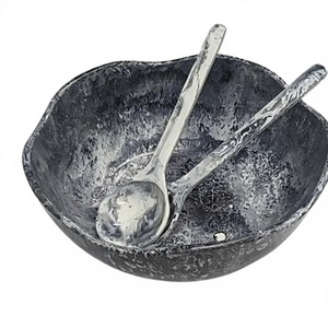 Bol de service en résine polie de conception moderne, fait main, écologique, avec finition époxy, bol à fruits décoratif pour les fêtes - Product Image 3
