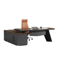 Ensemble de bureau et de chaises de direction modernes pour directeurs présidents superviseurs avec panneau en bois