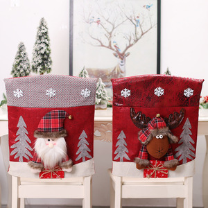 Nuevas Fundas de Silla Navideñas de Tela con Diseño de Santa Claus, Muñeco de Nieve y Alce para Comedor, Cena Familiar y Decoración del Hogar, 52*46cm - Product Image 2