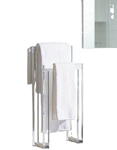 Porte-serviettes autoportant en acrylique transparent à double barre, étanche, minimaliste, pour salle de bain, fournitures pour restaurants et hôtels - Product Image 1