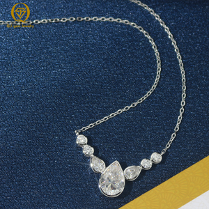 Collar de Moda con Colgante de Siete Diamantes en Forma de Pera, Cadena con Dijes Redondos y en Forma de Lágrima, Joyería de Oro para Mujer, Regalo para Uso Diario - Product Image 1