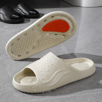 Claquettes pour hommes en EVA à semelle épaisse, avec logo personnalisé OEM, antidérapantes, séchage rapide, trous de drainage, pantoufles de salle de bain réutilisables, pantoufles de douche intérieures