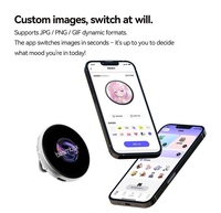 Badge électronique intelligent avec écran IPS HD de 1,8 pouces, en matériau ABS, compatible IA, affichage dynamique vidéo/GIF, conception personnalisée pour la décoration