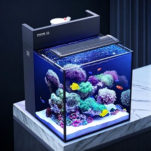 Set Completo Acquario Marino Serie HB con Filtro Posteriore, Vetro Ultra Trasparente, Vasca per Pesci e Coralli, Acquario da Tavolo per Acqua Salata - Product Image 1