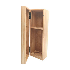 Custom Wooden Wine Gift <b>Box</b> Single Bottle Rectangle <b>Pine</b> Handmade Beverage Packaging - Product Image 3