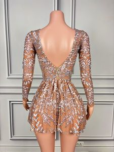 Gaun pesta mewah wanita berlian imitasi kristal rumbai gaya pendek pernikahan klub seksi/ulang tahun/MAKAN MALAM/gaun/gaun <span class=keywords><strong>Prom</strong></span> malam - Product Image 4