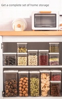 Organisateur de réfrigérateur de garde-manger de cuisine à verrouillage facile Ensemble de bocaux en plastique transparent empilables Couvercle hermétique Récipient de stockage des aliments