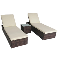 Nouveau design 2027 – Lit de repos double en polyrotin réglable avec dossier pour patio et jardin