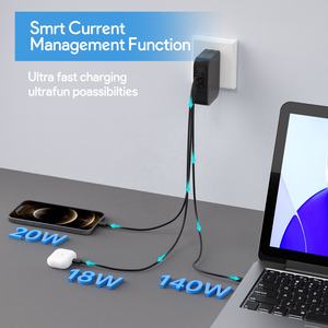 <span class=keywords><strong>Cargador</strong></span> rápido USB C de 160W, adaptador de corriente QC + PD de 3 puertos para <span class=keywords><strong>MacBook</strong></span> <span class=keywords><strong>Pro</strong></span> Air 16 15 14 <span class=keywords><strong>13</strong></span> <span class=keywords><strong>pulgadas</strong></span> para iPhone, todos los dispositivos USB C, Ty eléctrico - Product Image 3