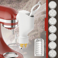 Accessoires pour batteur sur socle KitchenAid : Presse à pâtes en plastique PC écologique de qualité alimentaire avec 7 plaques à pâtes interchangeables