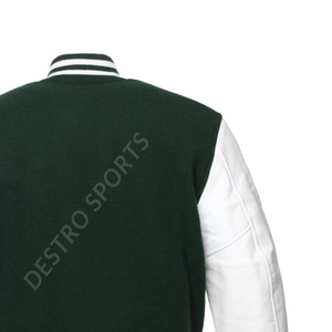 Veste universitaire en gros de haute qualité à prix abordable 100% veste de baseball universitaire boutonnée en cuir et en laine pour hommes - Product Image 5