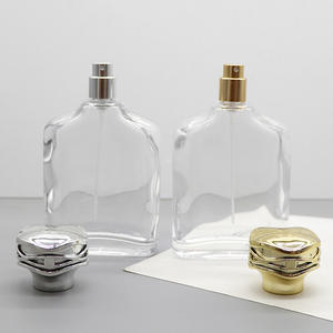 Venta al por Mayor de Botellas de Perfume de Vidrio Cuadradas Transparentes de 100 ml, Botellas de Recarga Cosméticas Vacías de Cristal Blanco con Tapas a Presión - Product Image 3