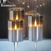 Chine vente en gros de lumière sans flamme télécommande ventes changeantes décoration de la maison paraffine cire verre bougies LED personnalisées