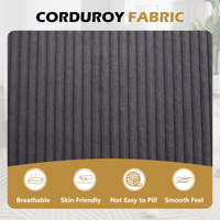 Ensemble canapé-lit modulaire moderne et écologique en tissu velours côtelé avec deux oreillers doux, assise profonde surdimensionnée, pour appartement, rembourrage en mousse