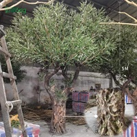 YRGLS4 Grand Arbre d'Olivier Artificiel en Plastique pour l'Extérieur, Grande Simulation d'Olivier Artificiel, Grand Faux Olivier