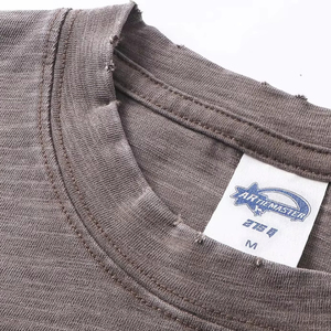 275 Grams Vintage Washed Solid Knitted Blank 100% Cotton Oversized Tee DTG Printing Boxy Custom <strong>T</strong>-<strong>Shirt</strong> Breathable - Product Image 3