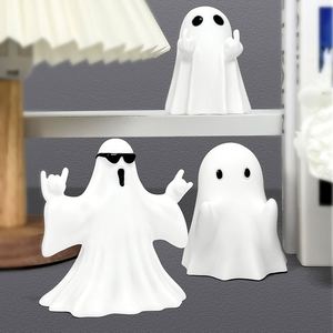 Figura de Fantasma de Resina con Logotipo Personalizado, Dedo Medio Divertido con Calabaza para Decoración de Fiesta de Halloween, Adorno de Escritorio - Product Image 3