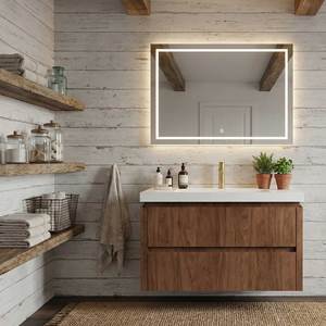 Set <span class=keywords><strong>Bagno</strong></span> di Lusso Minimalista Grado E1 con Mobile Lavabo Singolo e Cassetti a Chiusura Ammortizzata - Product Image 4