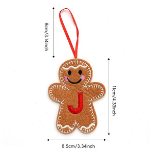 A-Z pain d'épice homme poupée arbre de noël suspendu ornement noël maison nouvel an enfants cadeau boule et arbre pendentifs décoratifs - Product Image 6