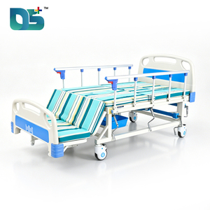 Lit d'hôpital manuel moderne à 5 manivelles et 5 fonctions, avec cadre en acier, dossier réglable et matelas avec trou pour potager - Product Image 2