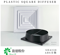 Diffuseur intelligent moderne carré résistant aux chocs en plastique ABS vierge SD4230 pour CVC, personnalisable directement en usine