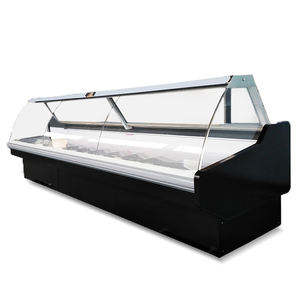 Réfrigérateur de présentation de viande en verre haut de gamme de couleur noir/rouge, équipement de boucherie, prix en Chine - Product Image 3