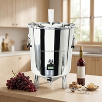 Mini Fermenteur Crazy Brew M1 25L en Acier Inoxydable 304, Équipement de Brassage Domestique avec Pieds Courts pour Vin