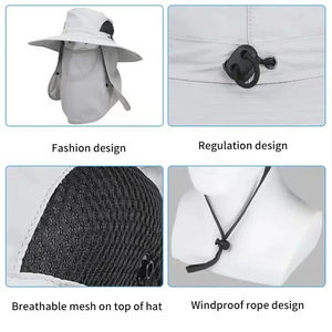 Chapeau de pêche en gros, 1 pièce, couvre-visage complet, respirant, imperméable, pour l'alpinisme, large, protection solaire estivale, pour femmes et hommes - Product Image 4