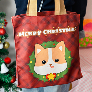 Christmas Customized <strong>Red</strong> Cotton Handbag Corgi Dog Reusable Shopping <strong>Bag</strong> Seco-friendly Tote <strong>Bags</strong> for Bulk Sale - Product Image 5
