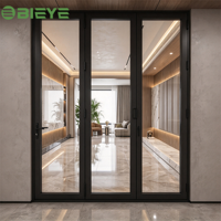 Porte pliante en aluminium réglable pour la confidentialité, type de verre optionnel, pour cloison de bureau et salle de réunion avec division flexible